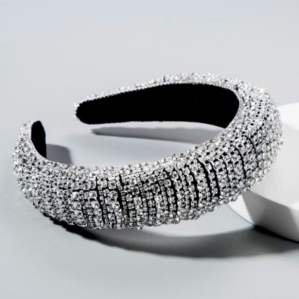Velvet Padded Rhinestone Crystal Headband